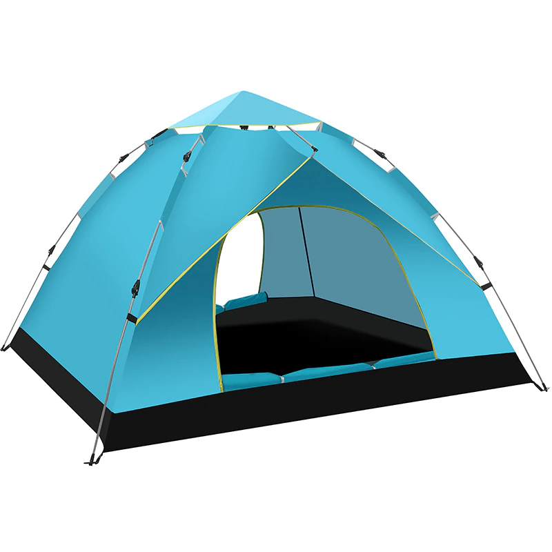 Cheap Goat Tents Outdoor camping tent 2 3 4 people fully automatic tent quick opening sunscreen beach tent light double door double window   
